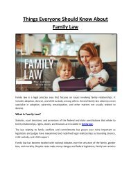 Things Everyone Should Know About Family Law