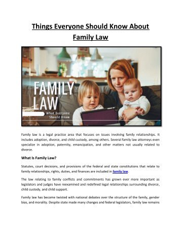 Things Everyone Should Know About Family Law