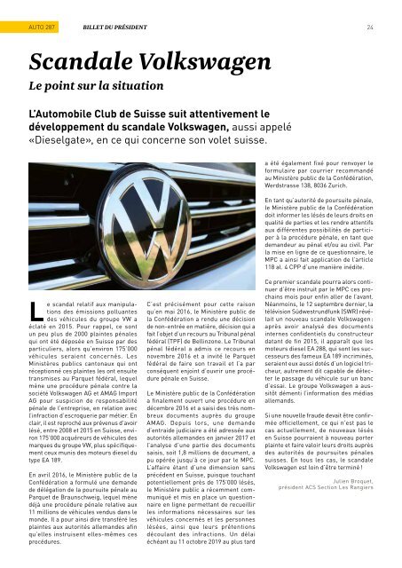 Magazine de l’Automobile Club de Suisse 06/2019