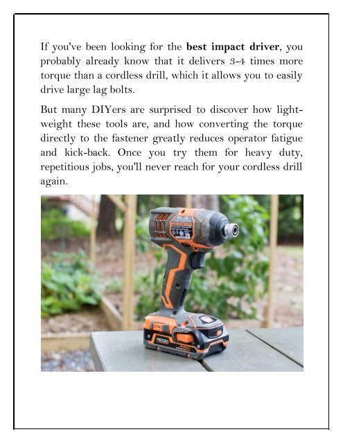 Looking for Best Impact Driver | Audit Power Tools