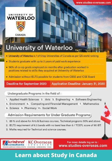 List of Undergraduate Programs to Study in Canada