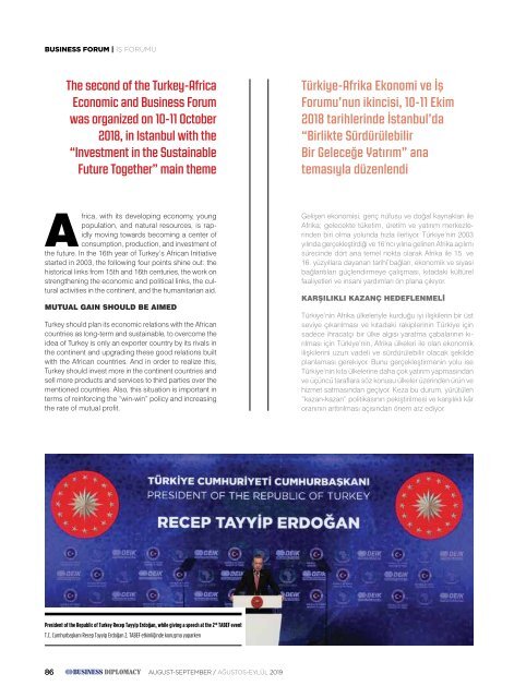 BUSINESS DIPLOMACY ISSUE 3 / AUGUST - SEPTEMPER 2019