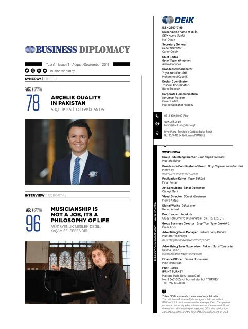 BUSINESS DIPLOMACY ISSUE 3 / AUGUST - SEPTEMPER 2019