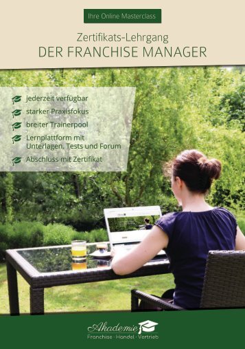 Zertifikatslehrgang "der Franchise Manager"