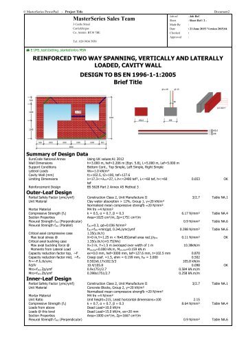 Cavity wall with openings and windposts design to Eurocode