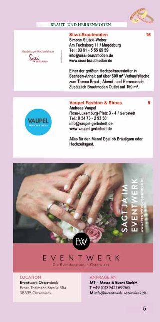 Ausstellerkatalog Hochzeitmesse 2019