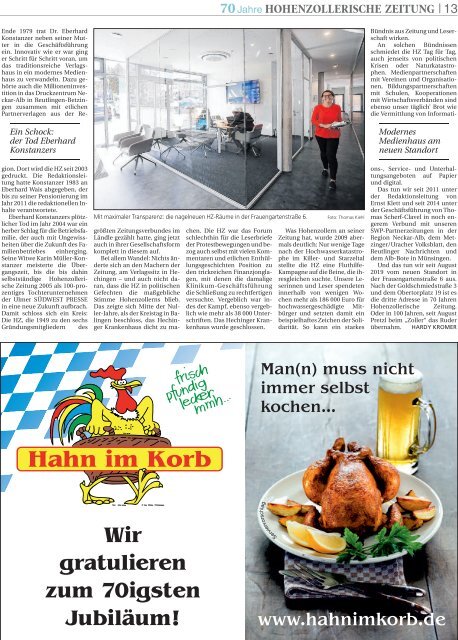 2019/45 - 70 Jahre Hohenzollerische Zeitung