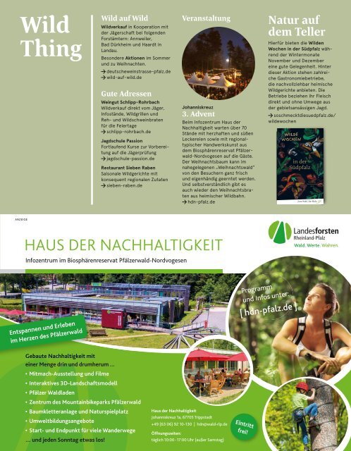 Urlaubsmagazin Weinland Pfalz "Ursprung"