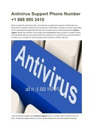 Antivirus Support-Phone Number  +1 888 995 2410