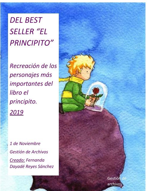 Inicio Desarrollo Y Final Del Principito : El Principito By Tyare Lagos Navarro / Al final del ...