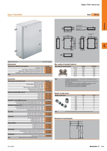 Weidmueller Enclosures &  Cable Glands