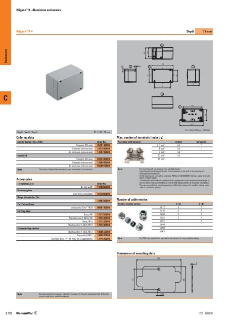 Weidmueller Enclosures &  Cable Glands