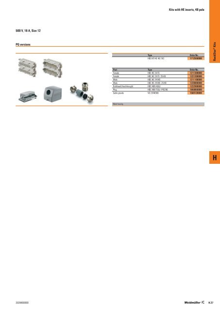 Weidmueller Heavy Duty Connectors 