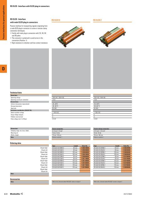 Weidmueller PLC-interface units, front adapters and prefabricated cables. 