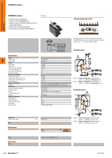 Weidmueller PLC-interface units, front adapters and prefabricated cables. 