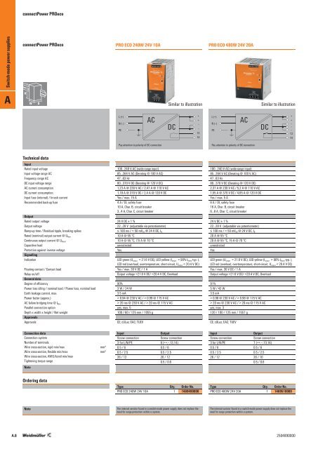 Weidmueller Switched-mode and uninterruptible power supplies and electronic fuses. 