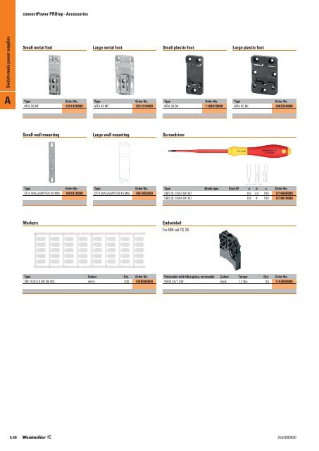 Weidmueller Switched-mode and uninterruptible power supplies and electronic fuses. 