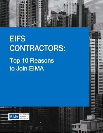 EIFS Contractors: Top 10 Reasons to Join EIMA