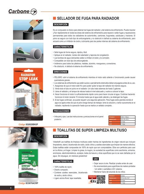 Catalogo Productos para Reparación y Limpieza Profesionales Visbella