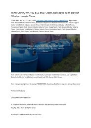 TERMURAH, WA +62 812-9627-2689 Jual Septic Tank Biotech Cibubur Jakarta Timur