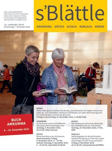 s'Blättle Nr. 45 - Do, 7. November 2019