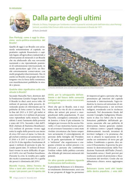 Il Segno - Mensile della Diocesi die Bolzano-Bressanone - Anno 55, numero 10, novembre 2019