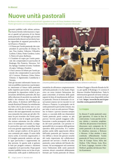 Il Segno - Mensile della Diocesi die Bolzano-Bressanone - Anno 55, numero 10, novembre 2019