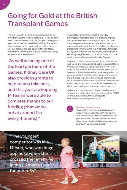 Kidney Matters - Issue 7 Autumn 2019