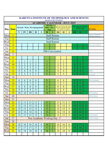 CALENDAR 2019-2020