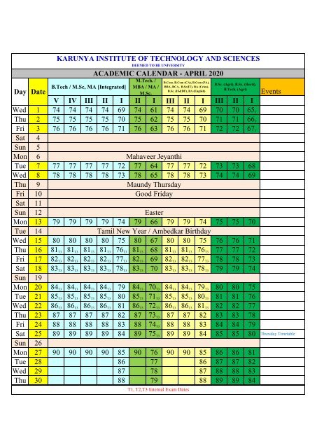 CALENDAR 2019-2020