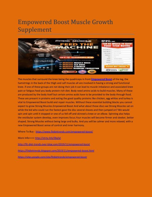 Empowered Boost Muscle Growth Supplement