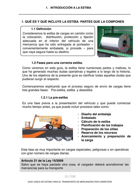 GUIA VASCA DE ESTIBA PARA EL TRANSPORTE DE MERCANCIAS POR CARRETERA