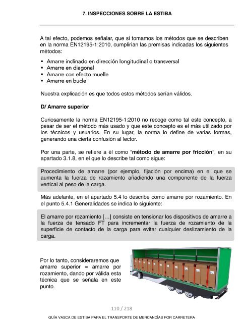 GUIA VASCA DE ESTIBA PARA EL TRANSPORTE DE MERCANCIAS POR CARRETERA