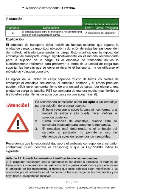 GUIA VASCA DE ESTIBA PARA EL TRANSPORTE DE MERCANCIAS POR CARRETERA