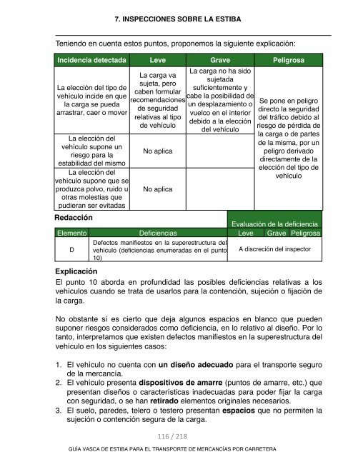 GUIA VASCA DE ESTIBA PARA EL TRANSPORTE DE MERCANCIAS POR CARRETERA