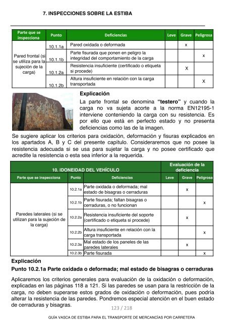 GUIA VASCA DE ESTIBA PARA EL TRANSPORTE DE MERCANCIAS POR CARRETERA