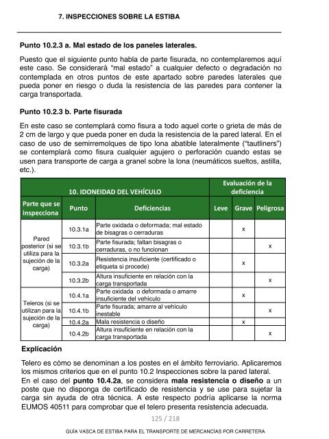 GUIA VASCA DE ESTIBA PARA EL TRANSPORTE DE MERCANCIAS POR CARRETERA