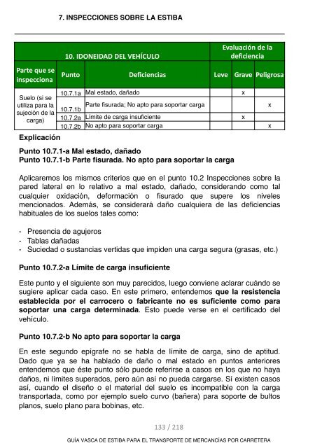 GUIA VASCA DE ESTIBA PARA EL TRANSPORTE DE MERCANCIAS POR CARRETERA