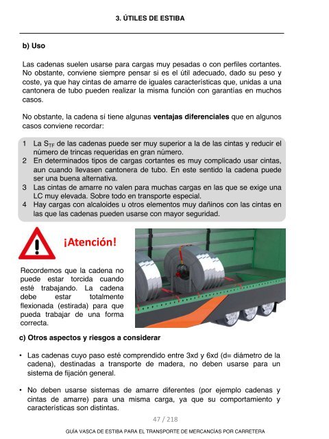 GUIA VASCA DE ESTIBA PARA EL TRANSPORTE DE MERCANCIAS POR CARRETERA