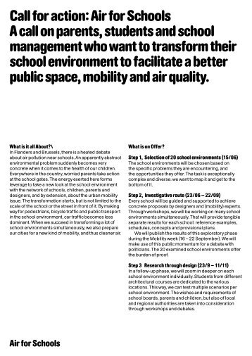 Call for action: Air for Schools 