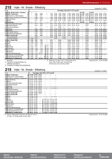 215 | Vejle - Nr. Snede - Silkeborg | Gyldig 01.01.20 | Midttrafik