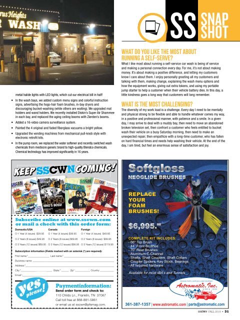 Self Serve Carwash News Fall '19