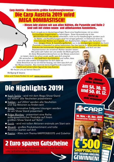 Carp Austria 2019 - Die Messeaktionen