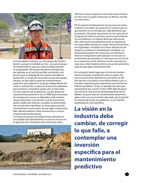 Revista Mantenimiento Mineria 2019-Nov-Dic