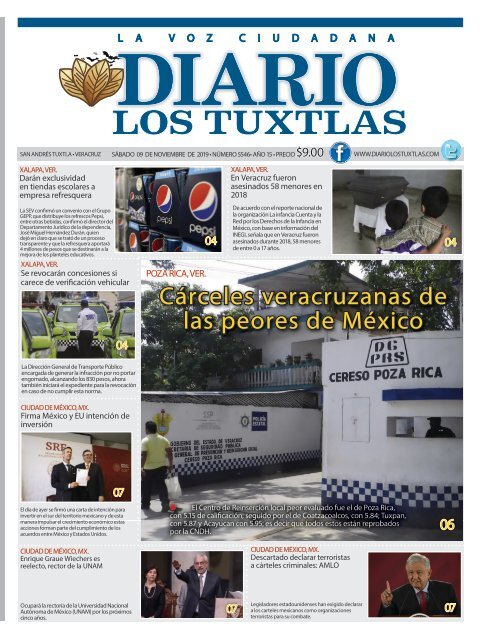 Edición de Diario los Tuxtlas del día 09 de Noviembre de 2019