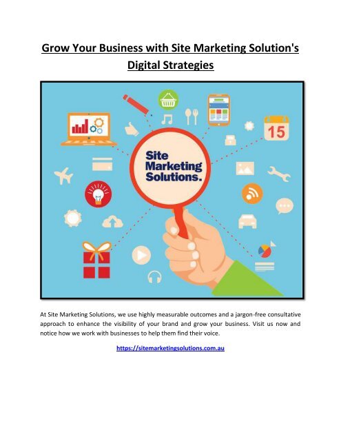 Grow Your Business with Site Marketing Solution's Digital Strategies