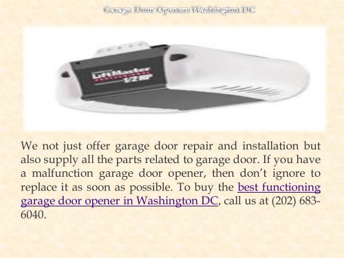 Garage Door Openers Washington DC