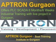 PLC SCADA 6 Months/6 Weeks Industrial Training - APTRON Gurgaon
