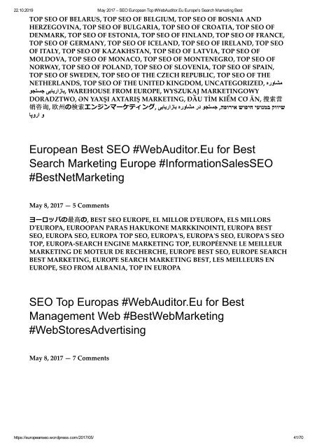 Marketing European Top #MarketingEuropeanTop #WebAuditor.Eu for European Best Branding InterNational SEO