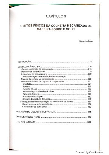 Cap 9 - Efeitos Físicos da colheita mecanizada de madeira sobre o solo